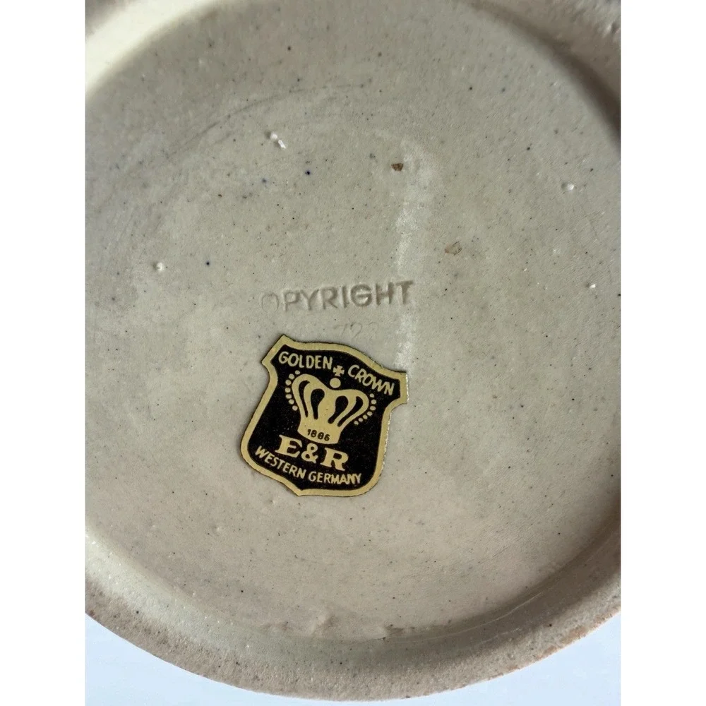 Vintage E&R Golden Crown Beer Stein Die Grune Heid Deer Pewter‎ Lid Germany
